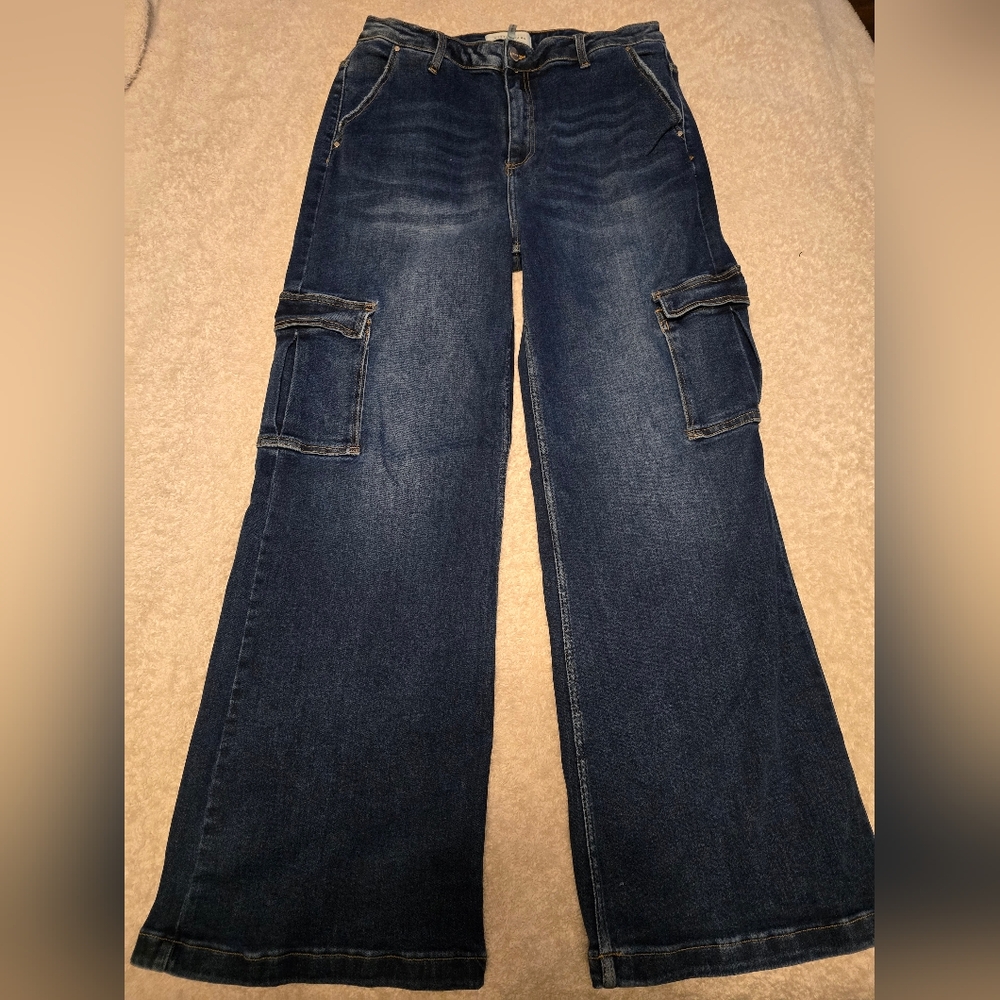 Wide Leg Blue Denim Jeans